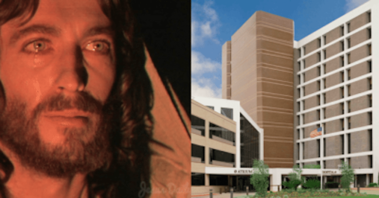Is this really Jesus in a hospital window?