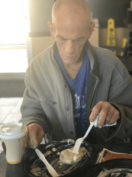 Kind Woman Takes Pic Of Man Crying In Burger King… Then Uses It To Change His Life