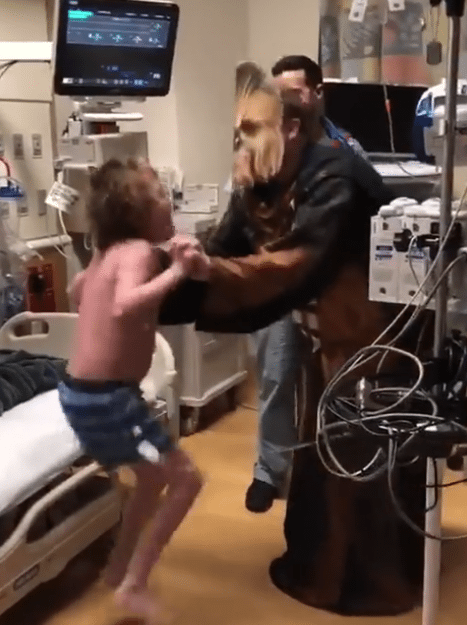 Dr. Dresses Up As Chewbacca To Deliver Good News To Pediatric Patient
