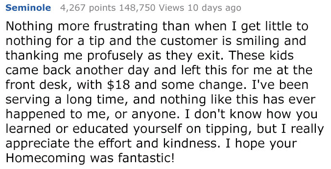 Waiter Gets Horrible Tip From Group Of Teens, But Watch What Happens When They Come Back In The Next Week