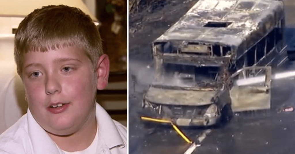 School Bus Carrying Special Needs Children Catches Fire Then 10 Year-Old Saves His Classmates