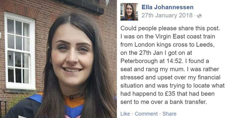Depressed student falls asleep on train then wakes up to find gift from stranger