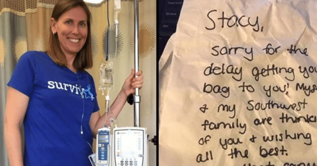 Mom With Cancer Desperate For Lost Luggage, Then Finds Note On Porch That Has Her In Tears