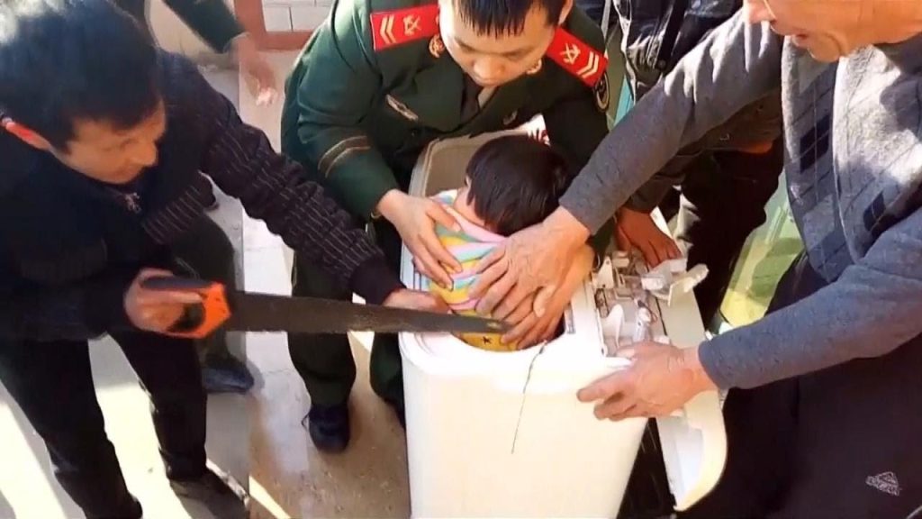 Girl Saved From Washing Machine After Getting Stuck While Playing Hide-and-Seek