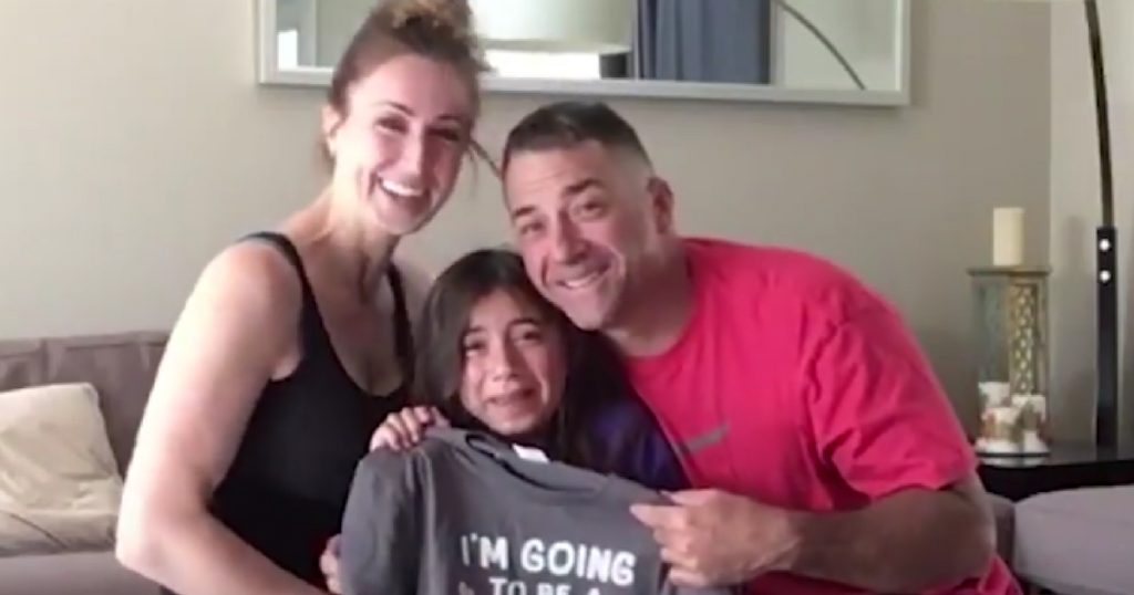 Sweet Girl Prays for a Sibling for Entire Year, Sobs as She Holds Up ‘Big Sister’ Shirt