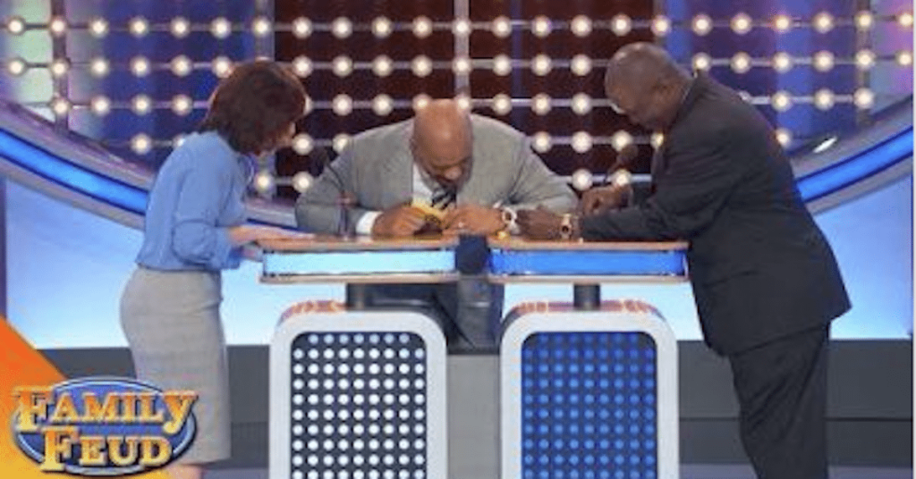 Steve Harvey goes crazy with laughter as contestant completely misses the buzzer