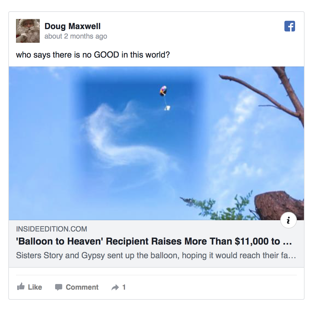 2 Girls Send Letters on Balloon to Daddy in Heaven. Cloud Shape Tells Them Dad is Watching