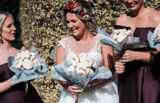 Bride Foregoes Flowers & Carries Bouquet Of Donuts Down The Aisle Instead